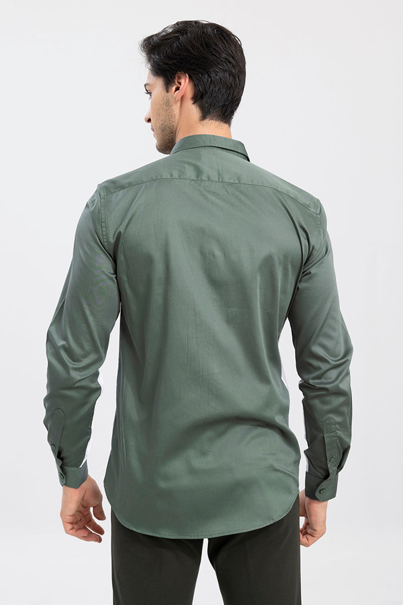 Buy Men's Troika Green Cut & Sew Shirt Online | SNITCH