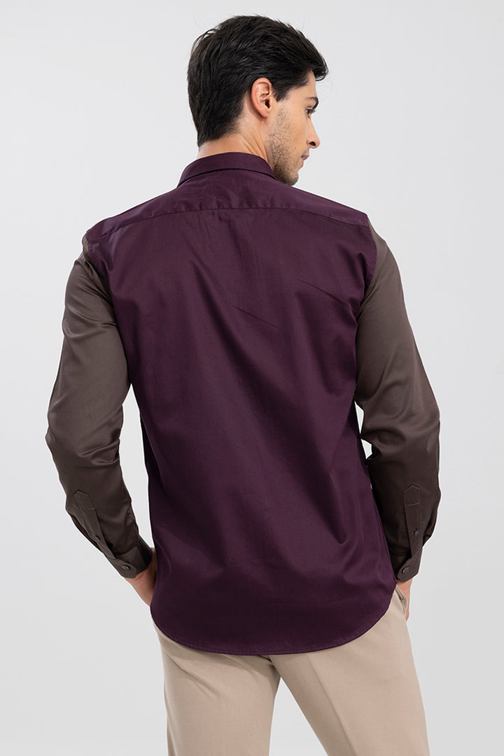 Centifo Burgundy Cut & Sew Shirt