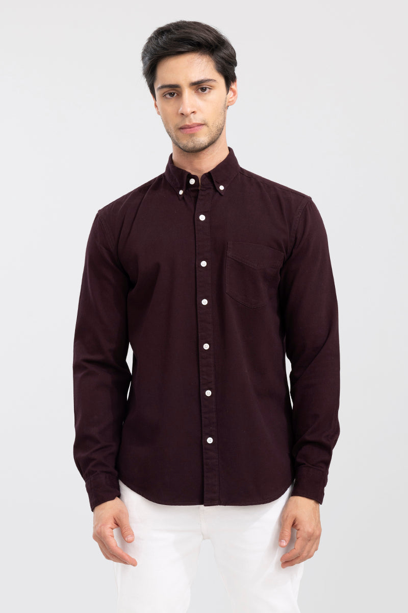 V Pocket Maroon Shirt