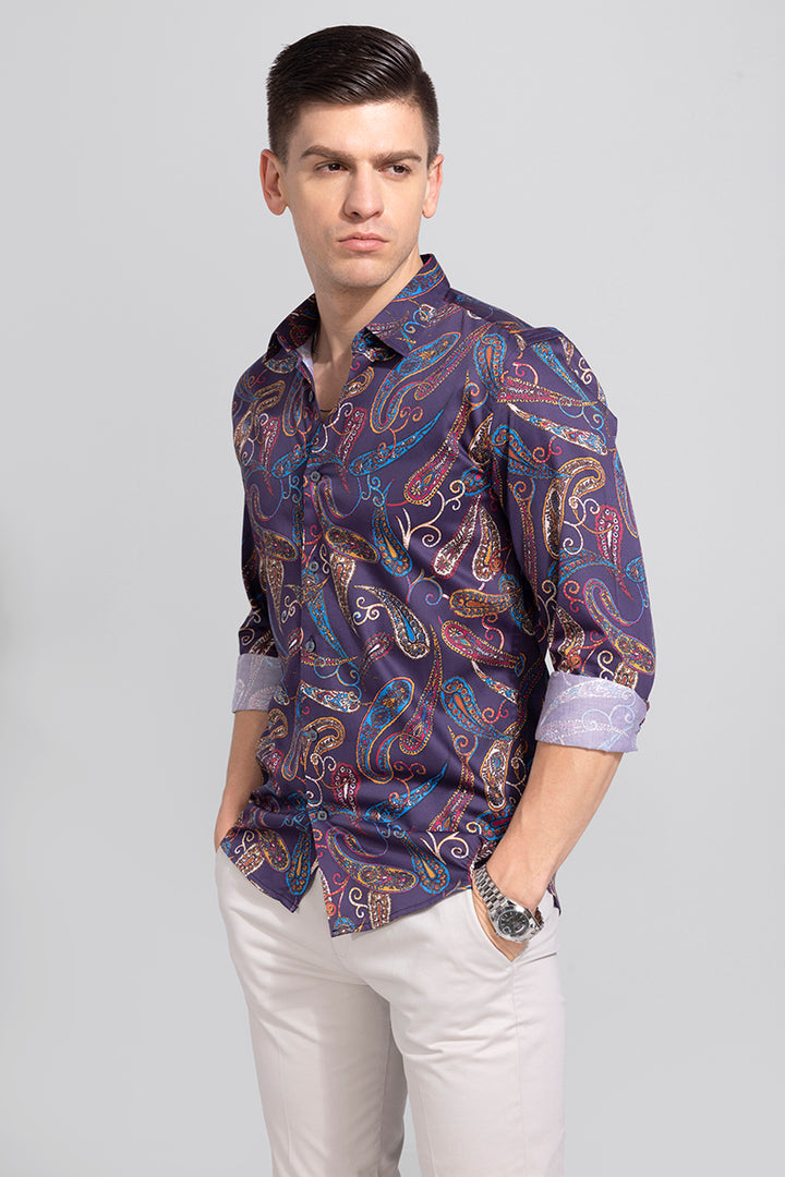 Trance Paisley Blue Shirt