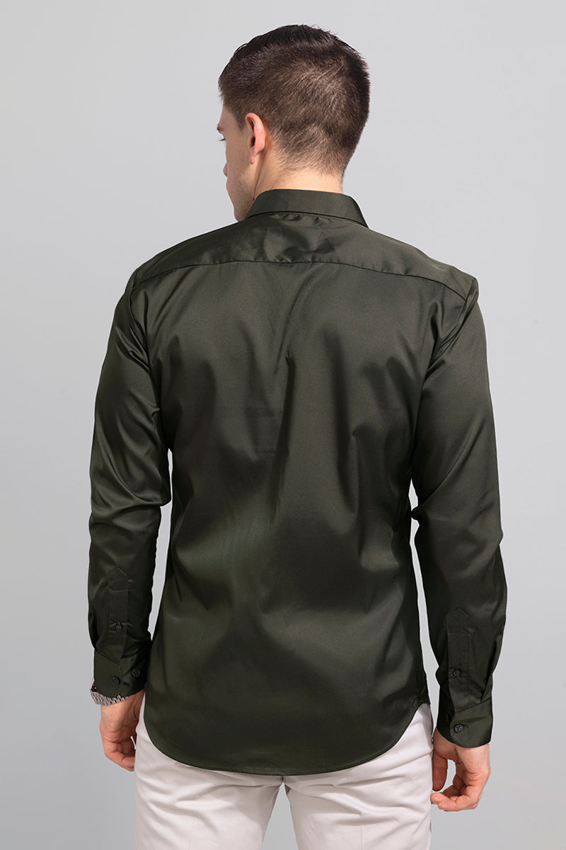 Satiny Olive Shirt