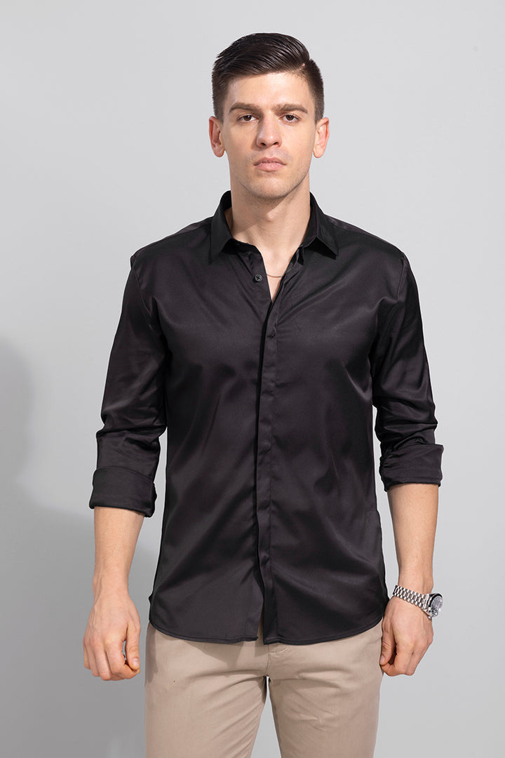 Satiny Black Shirt