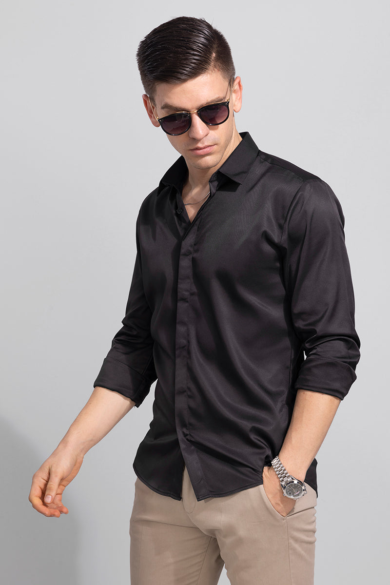 Satiny Black Shirt