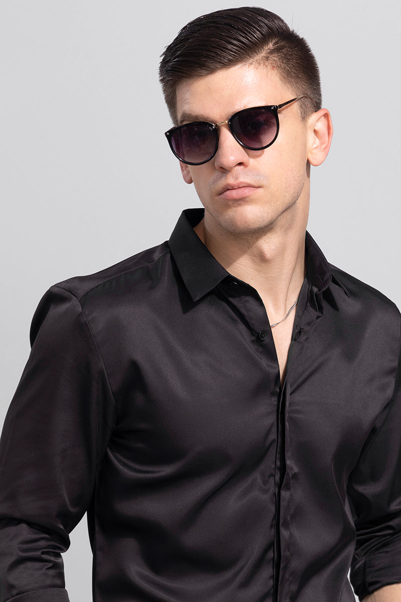 Satiny Black Shirt