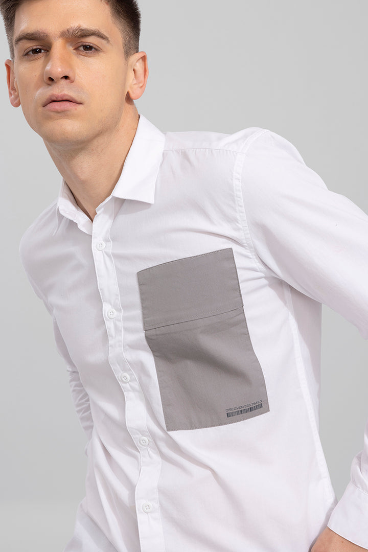 Side Patch Pocket White Shirt