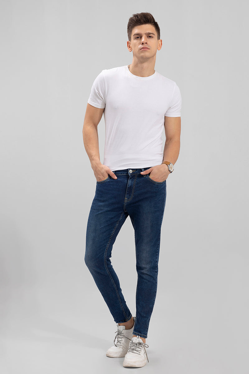 Buy Men's Rebel Blue Skinny Jeans Online | SNITCH