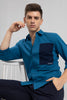 Side Patch Pocket Blue Shirt