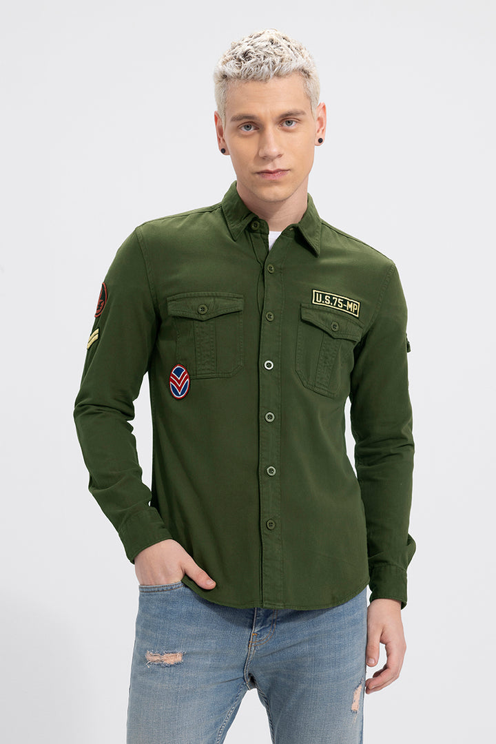 Novato Olive Cargo Shirt