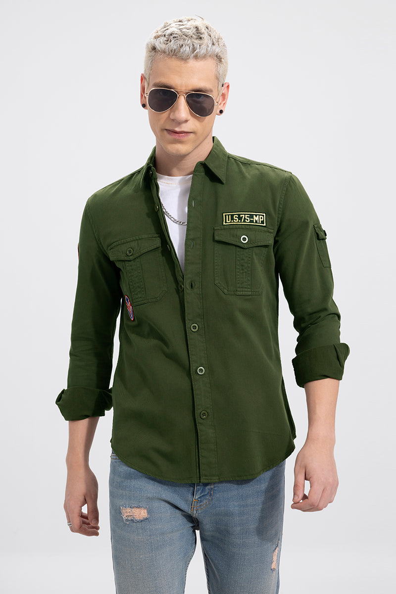 Novato Olive Cargo Shirt