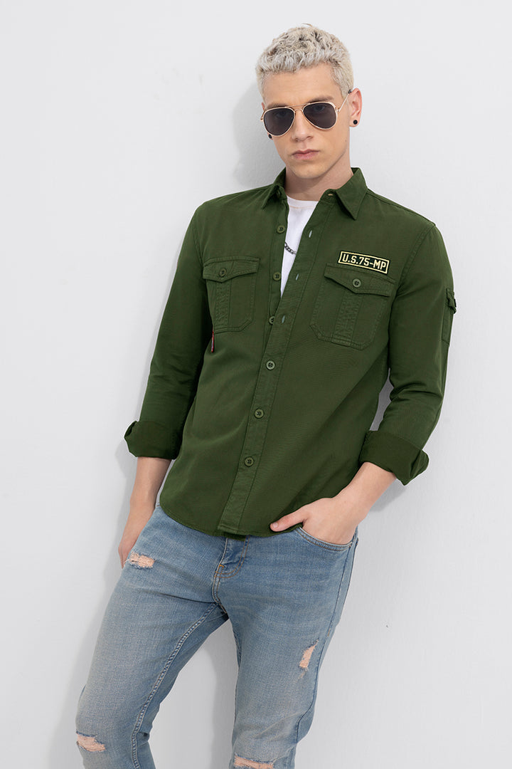 Novato Olive Cargo Shirt