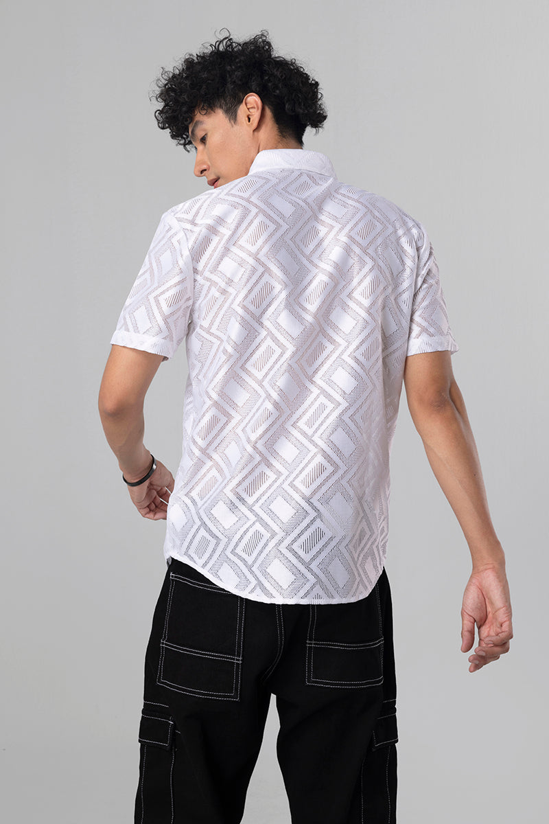 Hawaiian Hakoba Rectangle White Shirt