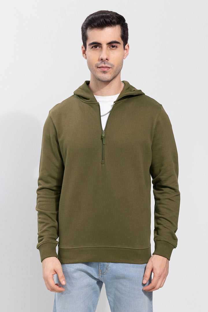 Buy Men's Active Olive Hoodie Online | SNITCH