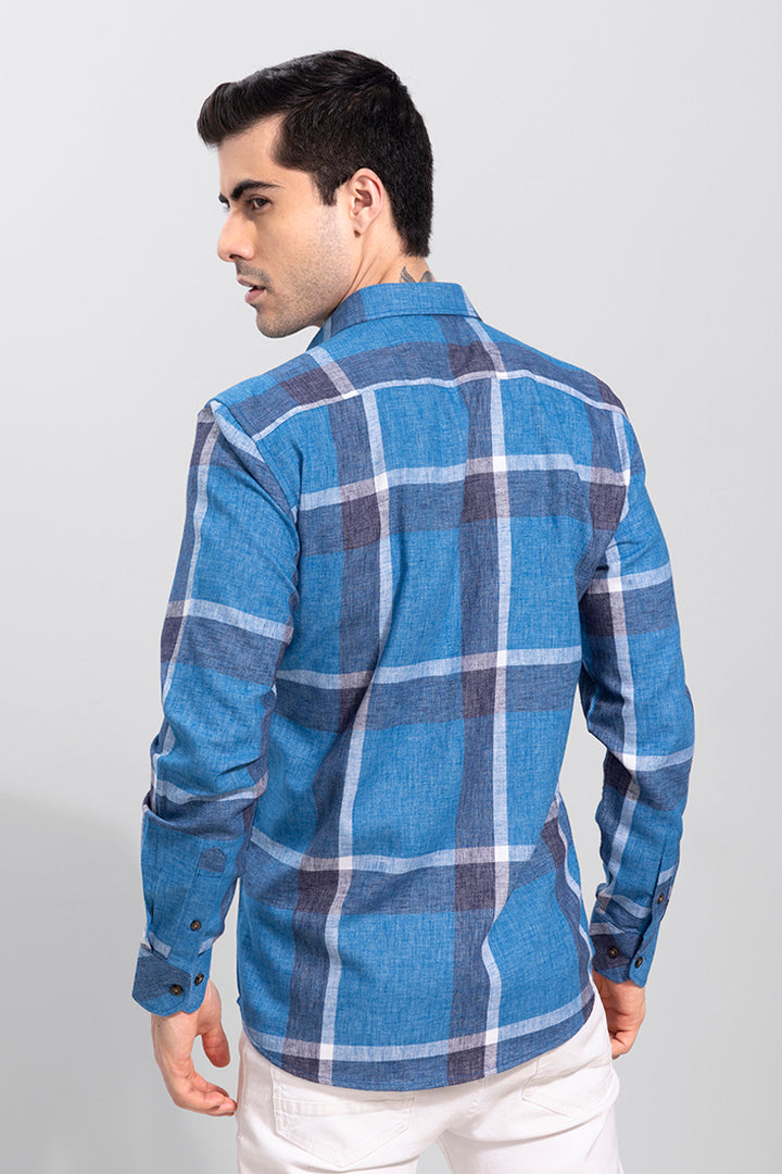 Buy Men's Distinct Royal Blue Melange Shirt Online | SNITCH
