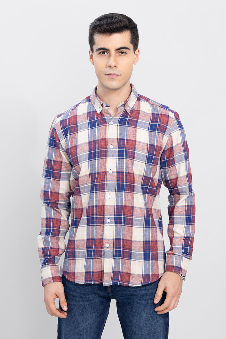 Portrait Off-White Checks Shirt