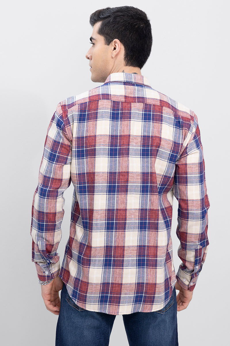 Portrait Off-White Checks Shirt