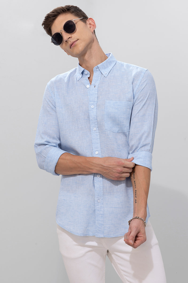 Tony Sky Blue Linen Shirt