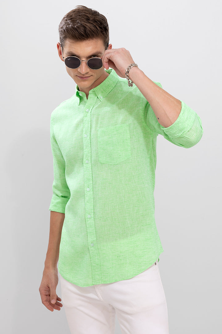 Tony Mint Green Linen Shirt