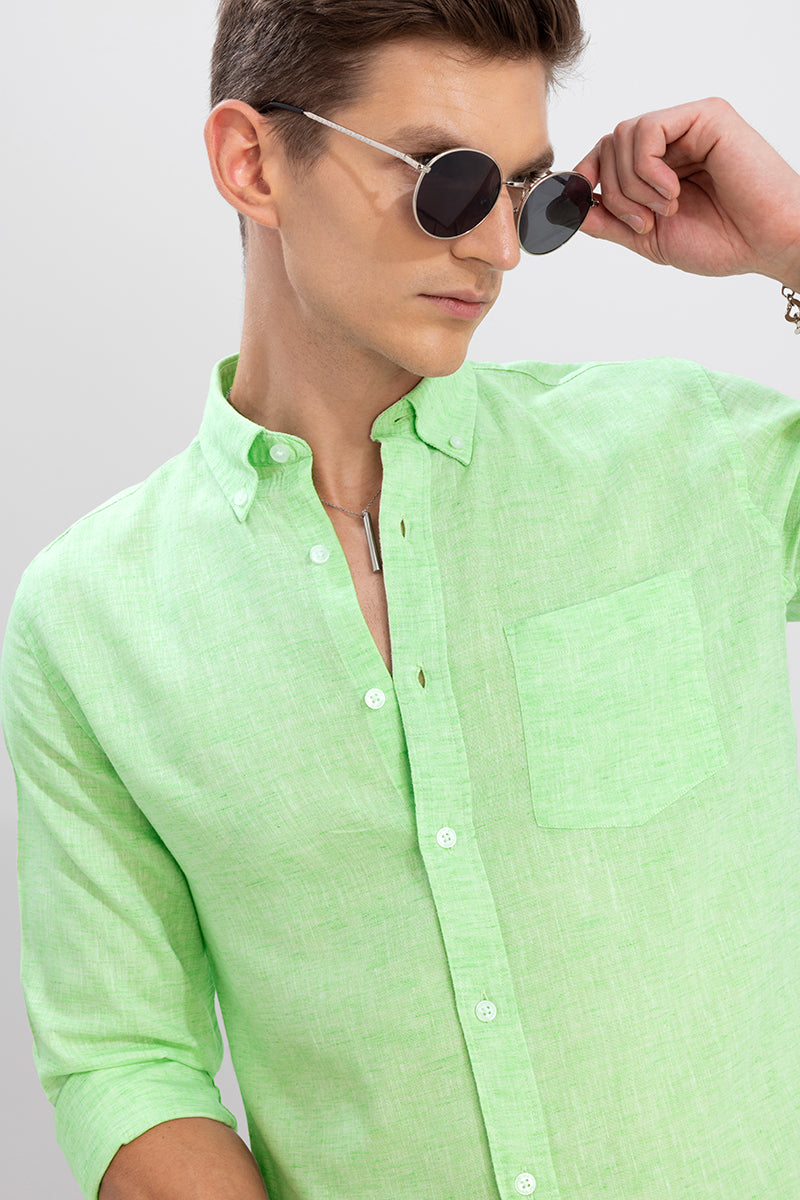 Tony Mint Green Linen Shirt