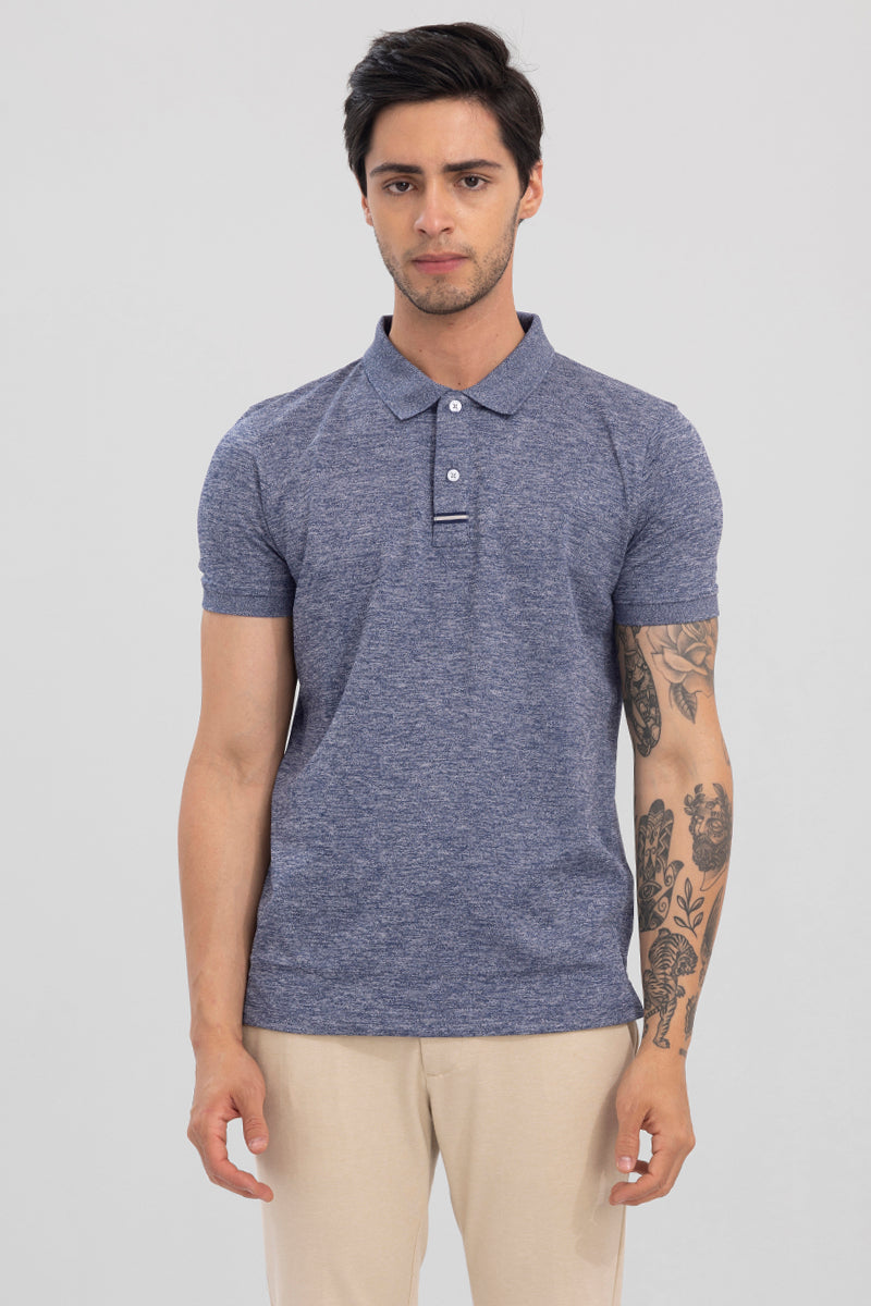 Felix Melange Blue Polo T-Shirt