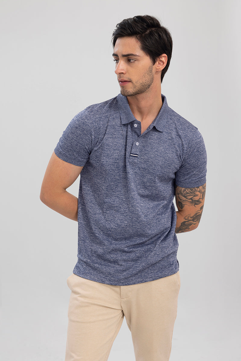 Felix Melange Blue Polo T-Shirt