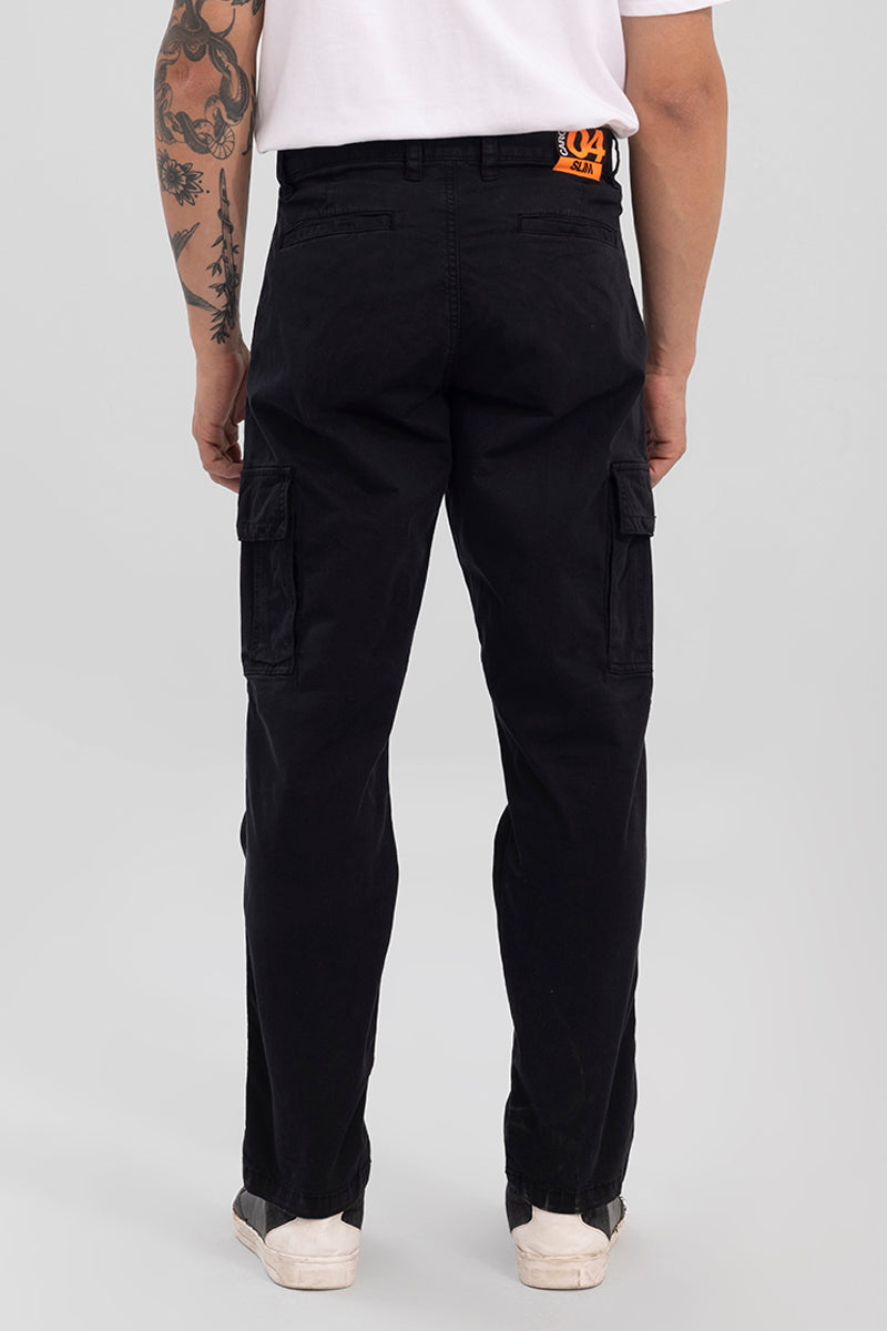 Whis Black Tapered Cargo Pant