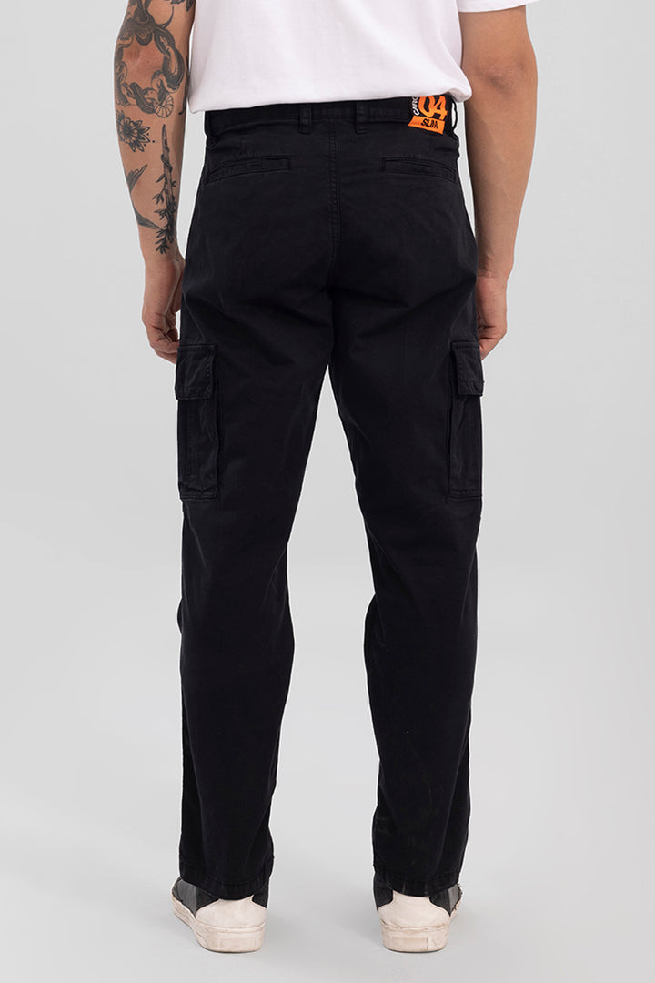 Whis Black Tapered Cargo Pant