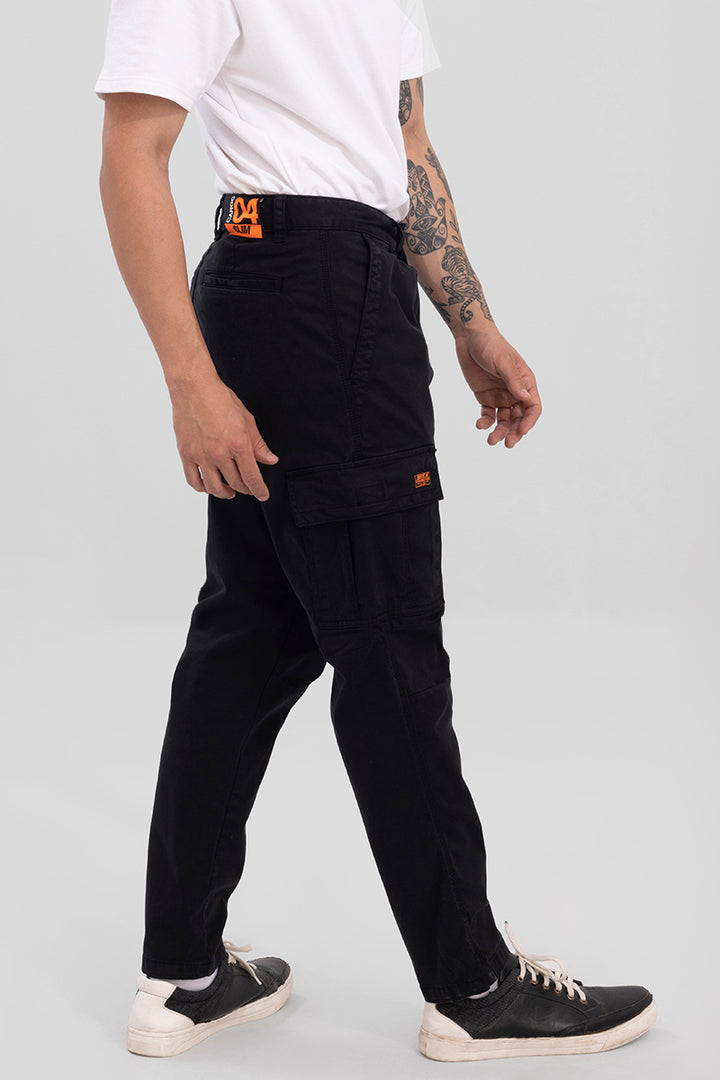 Whis Black Tapered Cargo Pant