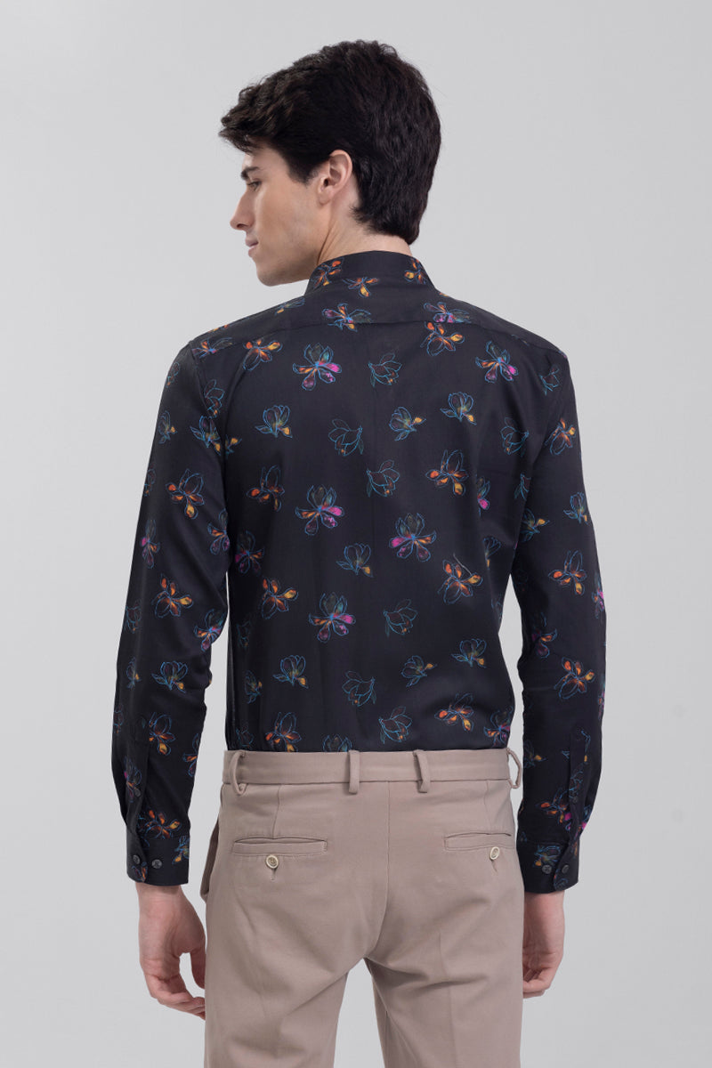 Moonlight Floral Black Shirt