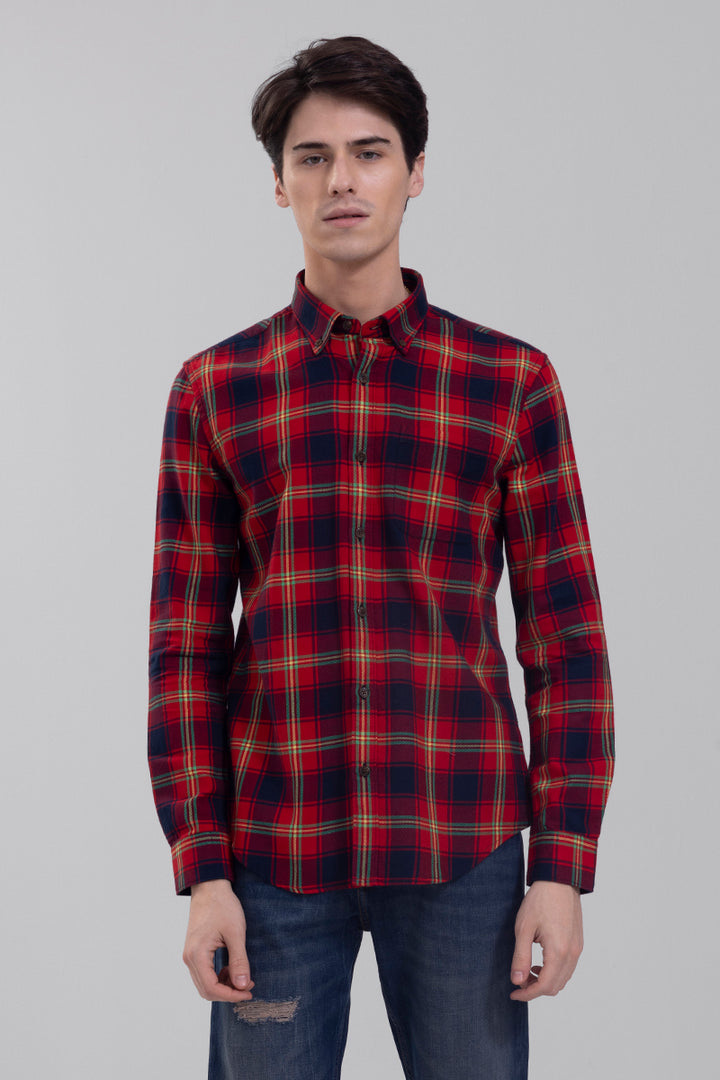 Quad Checks Red Shirt