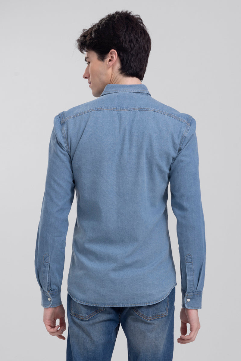 Manfinity Homme Men's Denim Solid Long Sleeve Button Up Black Shirt | Denim  patches, Shirt online, Mens shirts