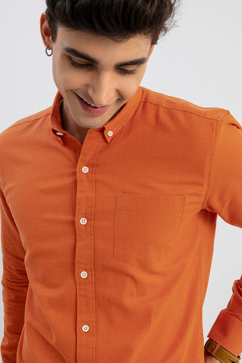 Men's Burnt Orange Dress Shirt
