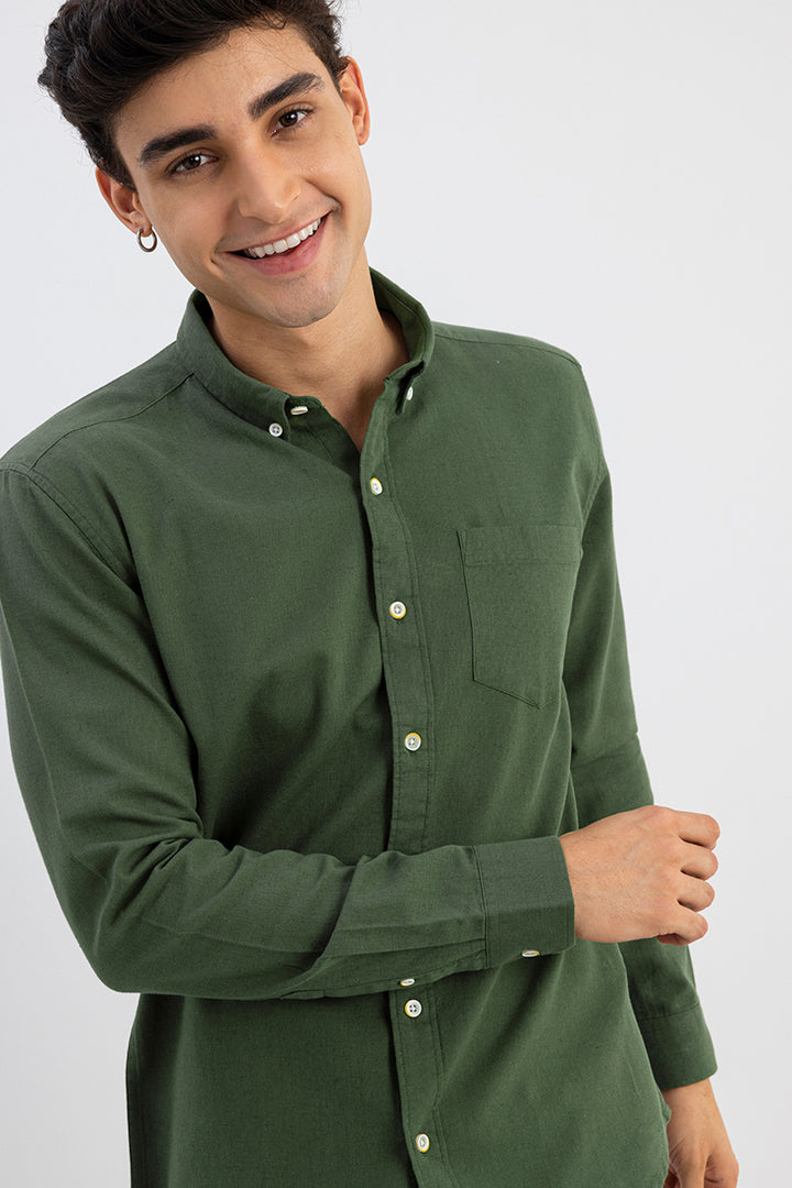 Trig Olive Linen Shirt