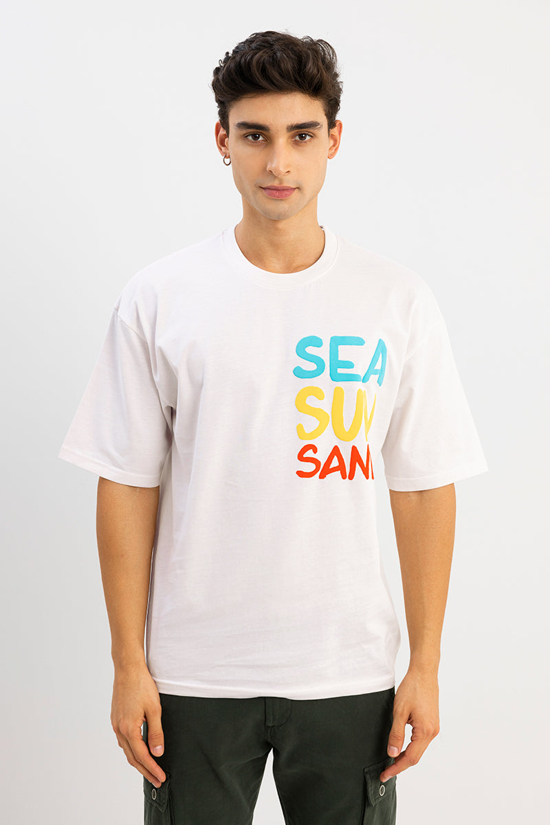 Sea Sun Sand Off-White Oversized T-Shirt