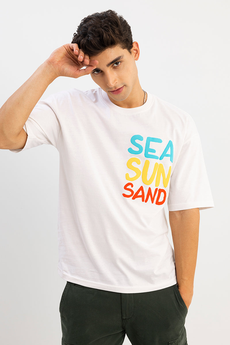 Sea Sun Sand Off-White Oversized T-Shirt