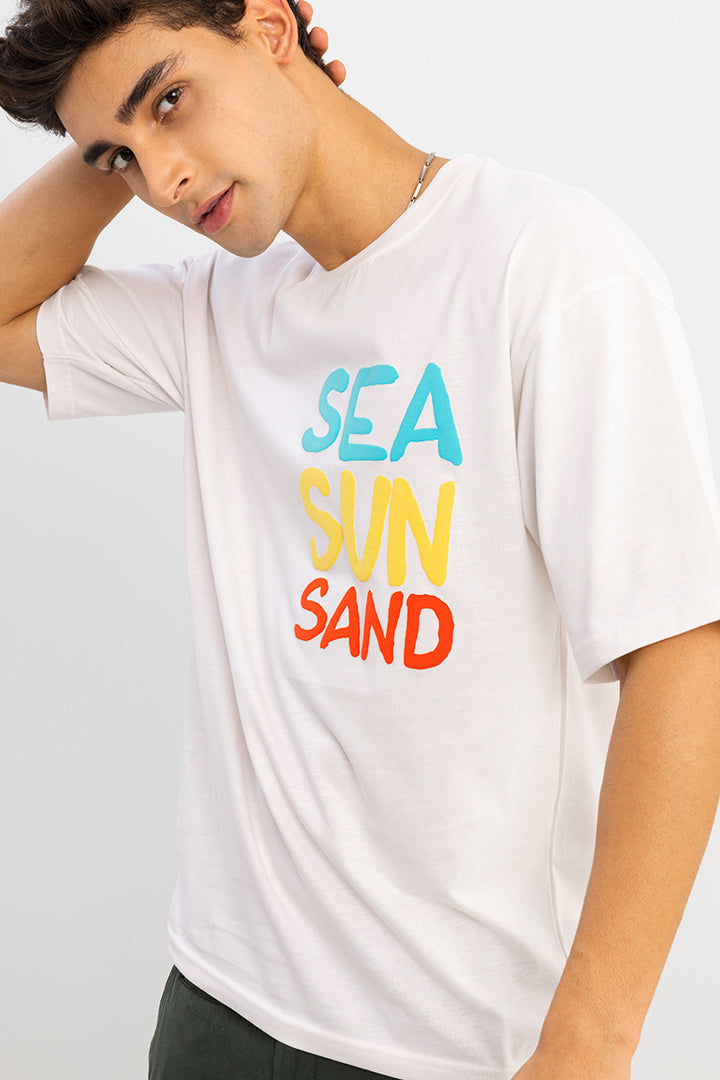 Sea Sun Sand Off-White Oversized T-Shirt