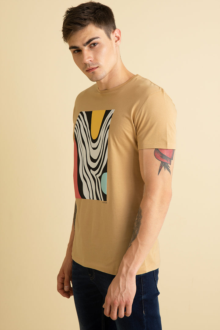 Terrain Sand Brown Graphic T-Shirt - SNITCH