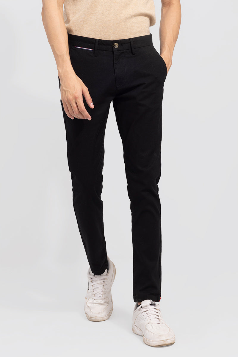 Buy Men's Fine Black Linen Pant Online | SNITCH