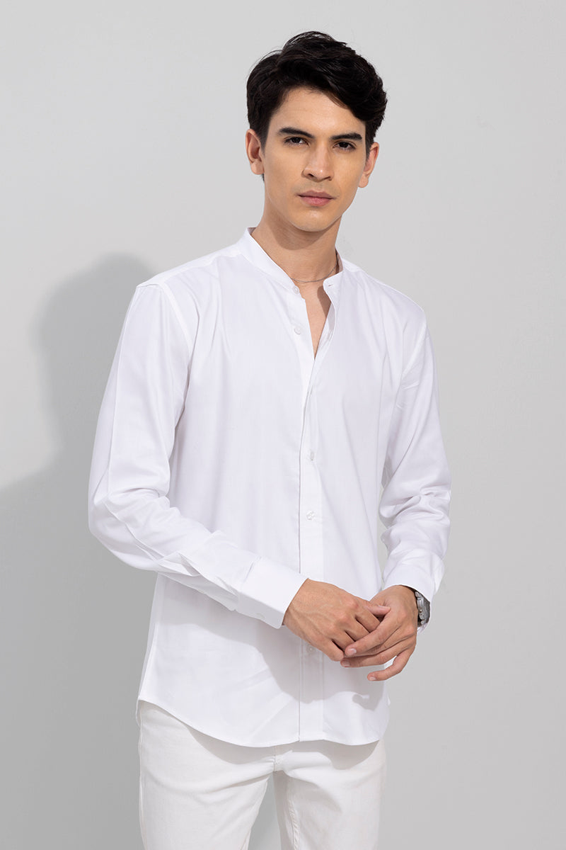 Standup Collar White Shirt