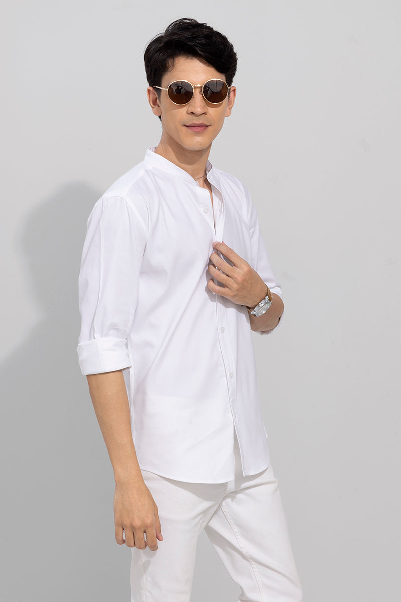 Standup Collar White Shirt