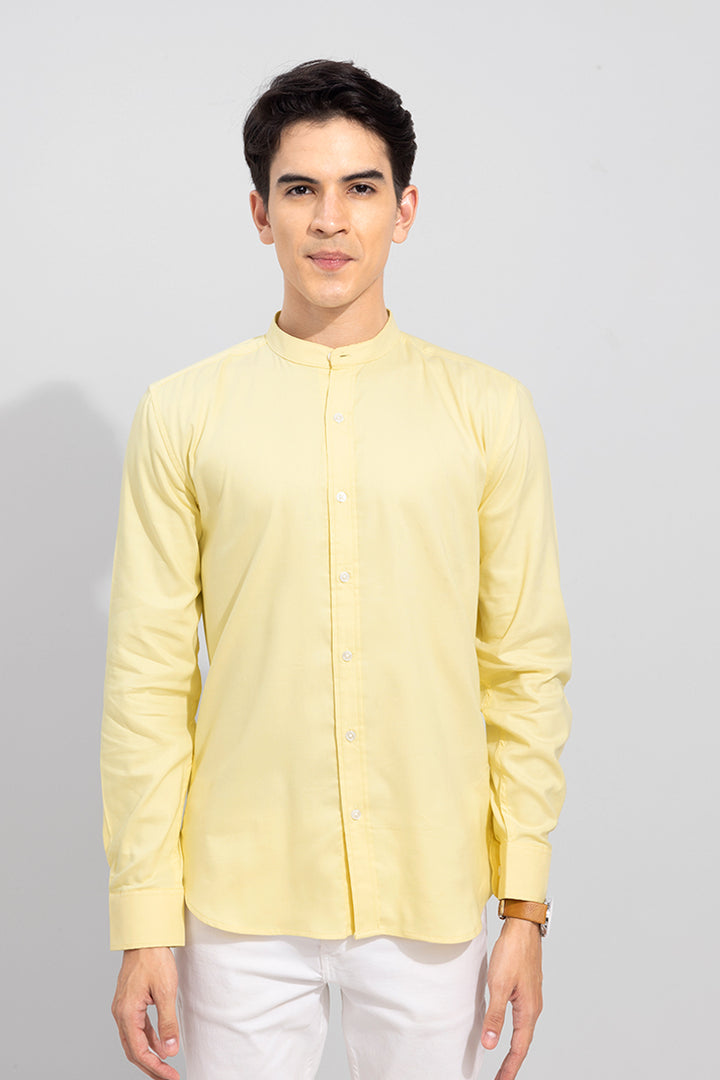 Standup Collar Yellow Shirt