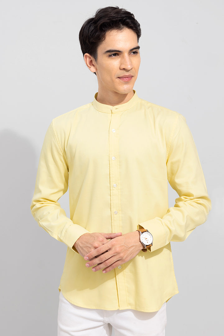 Standup Collar Yellow Shirt