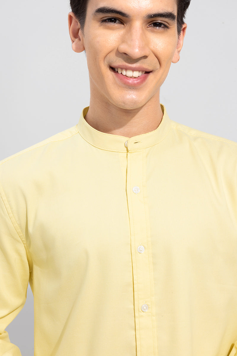 Standup Collar Yellow Shirt