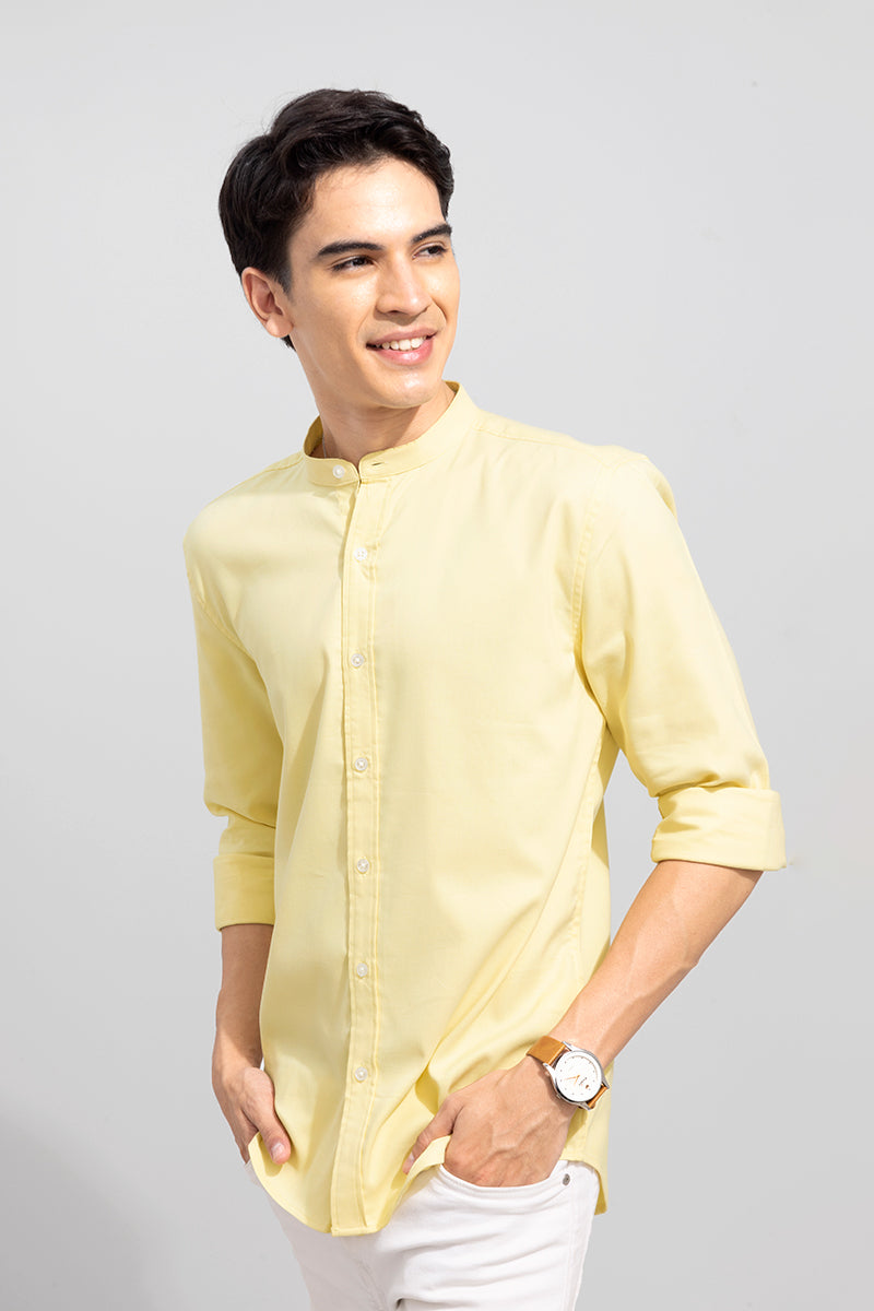 Standup Collar Yellow Shirt