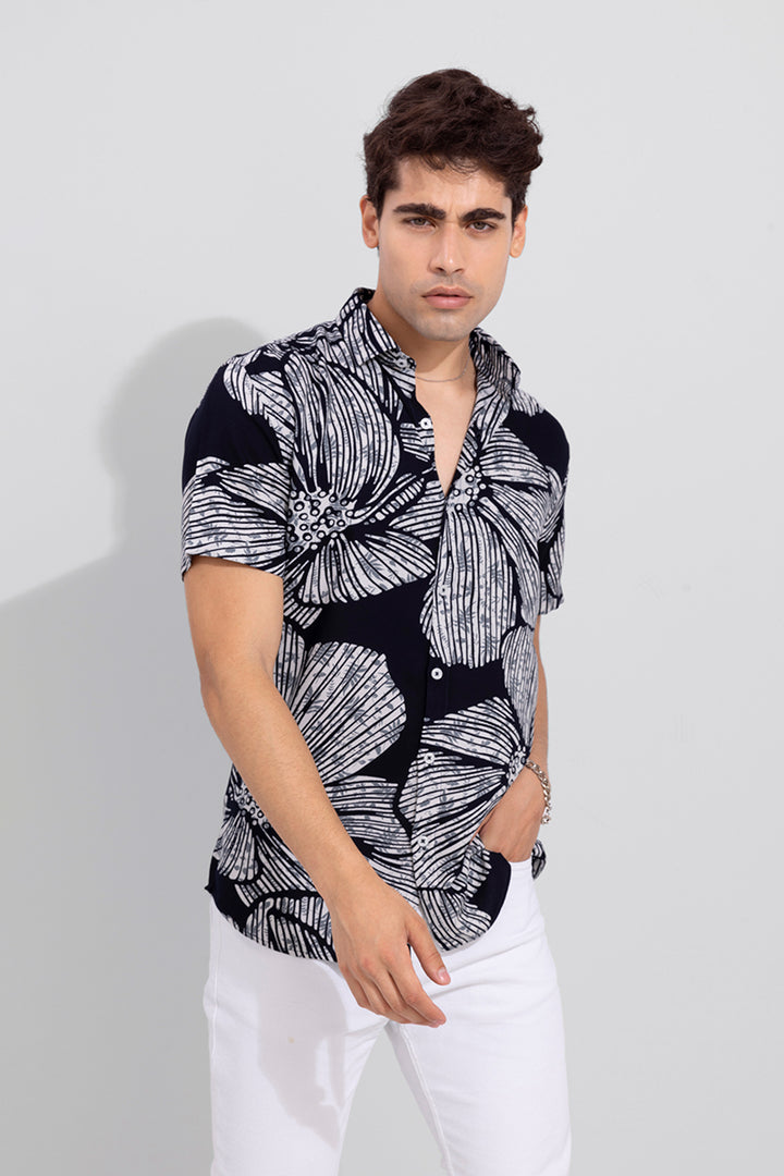 Summer Leaf Navy Shirt