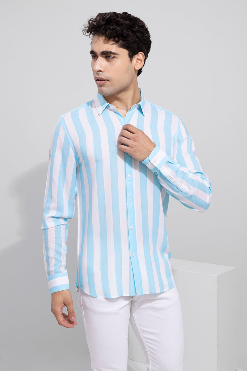 Buy Men's Attrayant Sky Blue Shirt Online | SNITCH