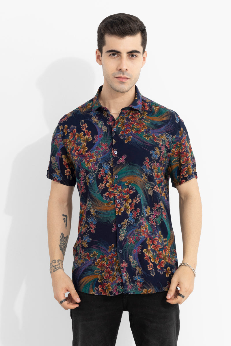 Mini Leaf Navy Shirt