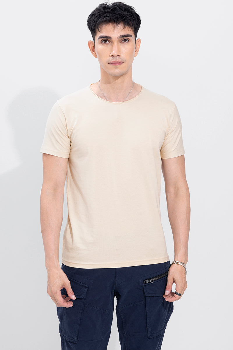 Raw Edge Cream T-Shirt