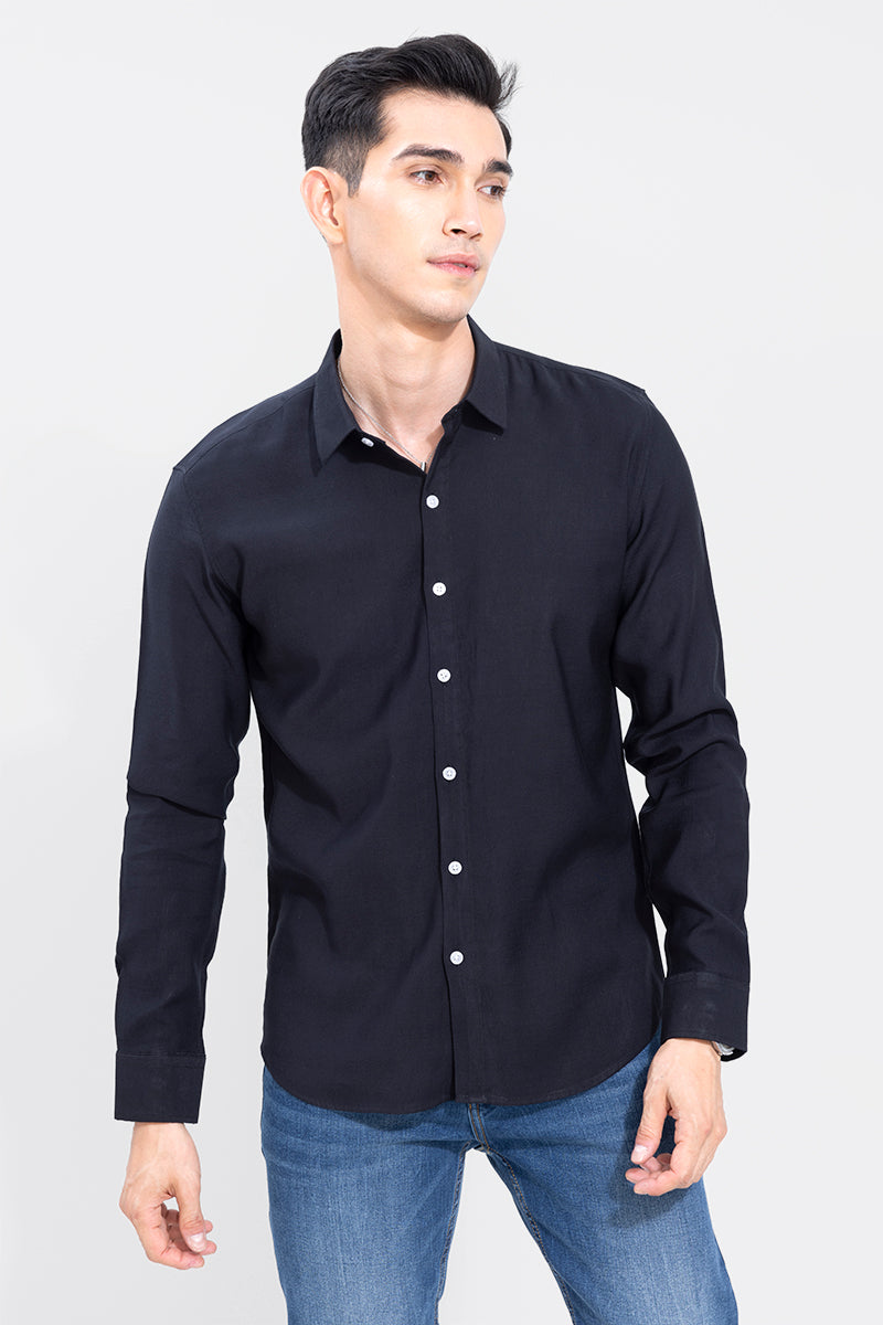 Buy Men's Creased Black Shirt Online | SNITCH