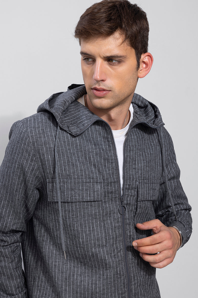 Elegate Dark Grey Linen Jacket