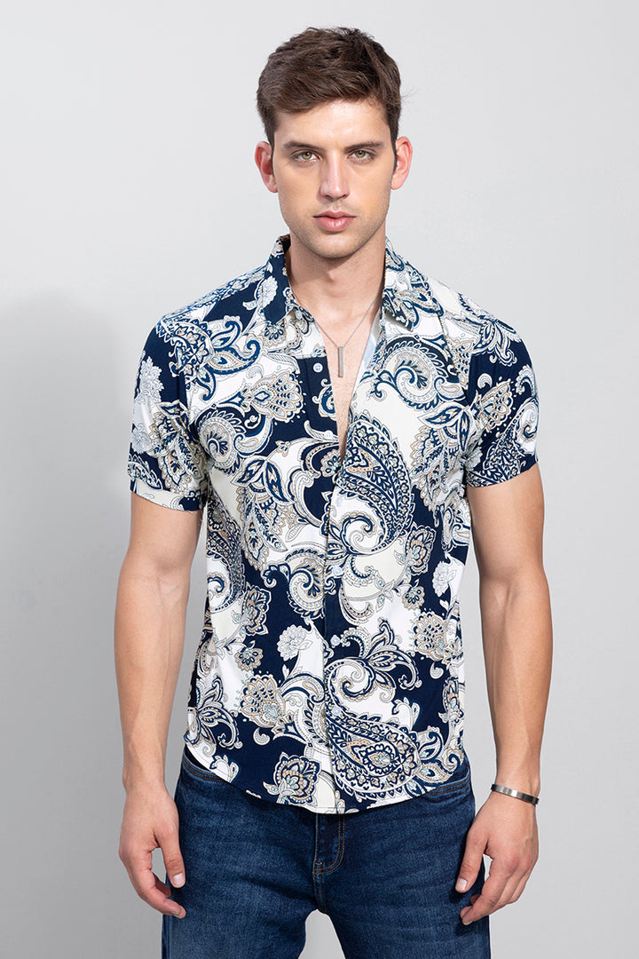 Seamless Paisley Navy Shirt